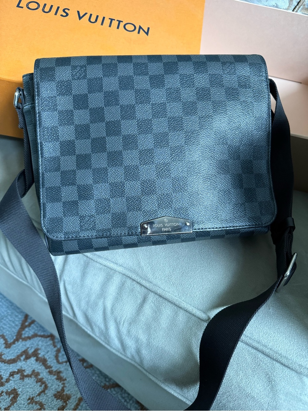 Louis Vuitton Black Damier Graphite Messenger Bag